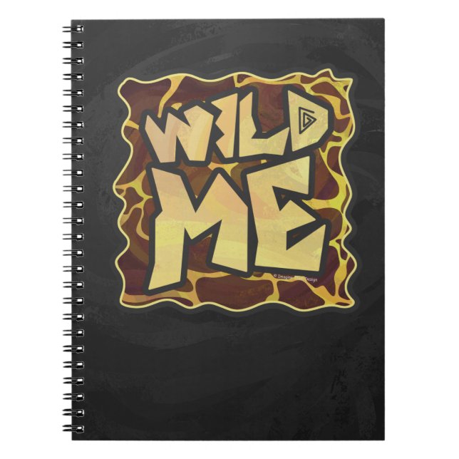 Giraffe Brown and Yellow Print Spiral Notebook (Front)