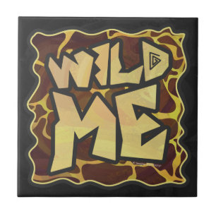 Giraffe Brown and Yellow Print Tile