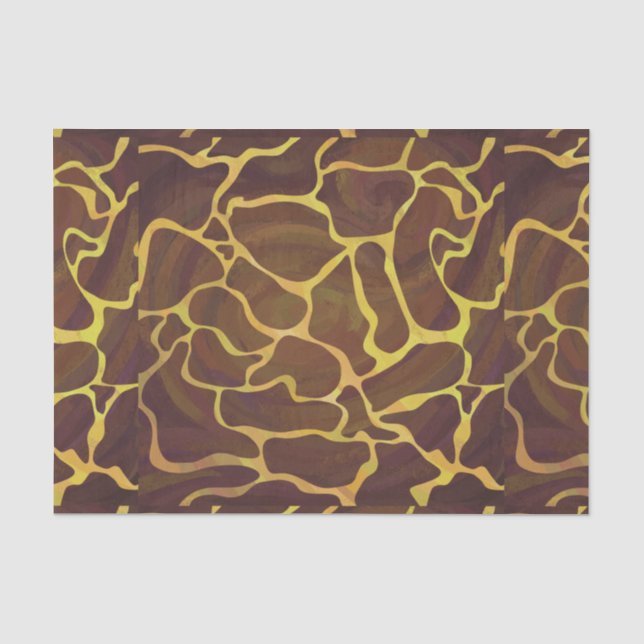 Giraffe Brown and Yellow Print Tissue Paper (Front)