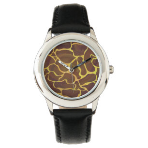 Giraffe Brown and Yellow Print Watch