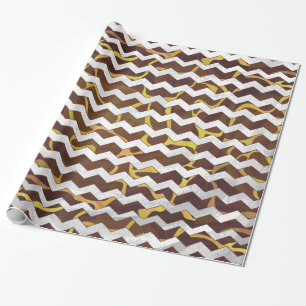 Giraffe Brown and Yellow Print Wrapping Paper