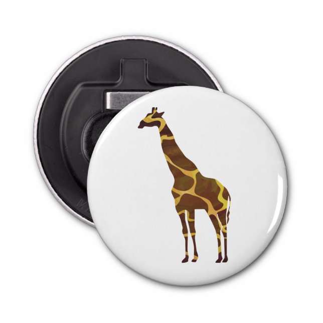 Giraffe Brown and Yellow Silhouette Bottle Opener (Front)