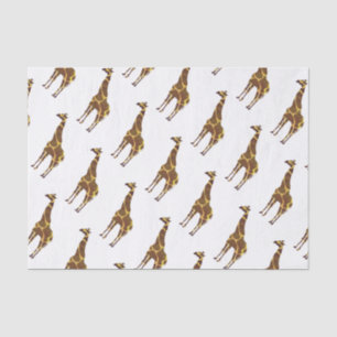 Giraffe Brown and Yellow Silhouette Tissue Paper