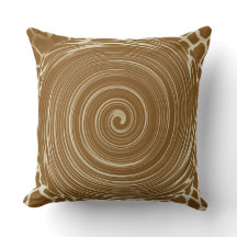Giraffe Brown Swirl Abstract Throw Pillow