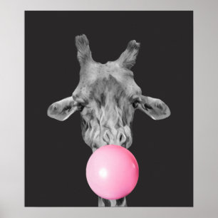 giraffe bubble poster