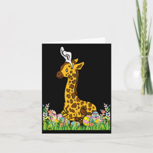 Giraffe Bunny Ears Animal Cute Easter 2023 Boys Gi Card