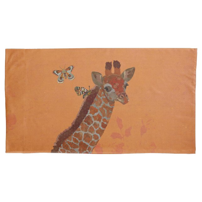 GIRAFFE & BUTTERFLIES PILLOWCASE (Front-Left)