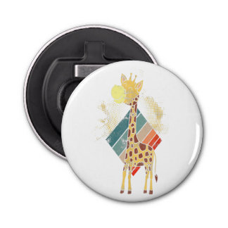 Giraffe Button Bottle Opener with magnet