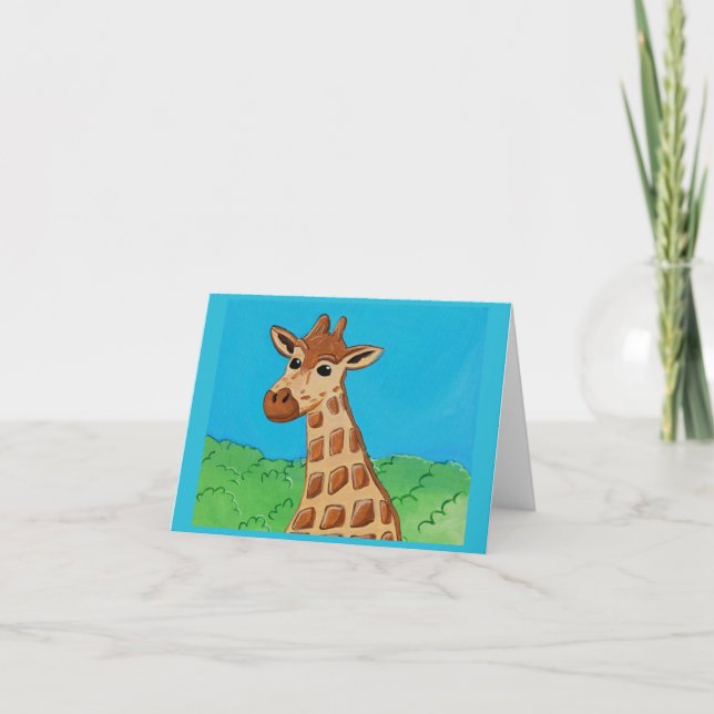 Giraffe by Joel Anderson Small greeting card (Front)