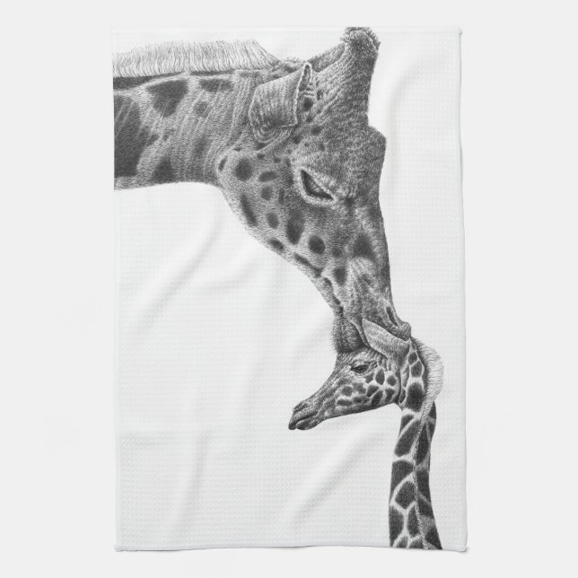 Giraffe & Calf American MoJo Kitchen Towels (Vertical)
