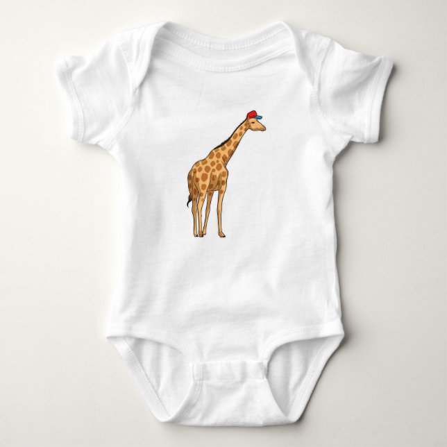 Giraffe Cap Baby Bodysuit (Front)