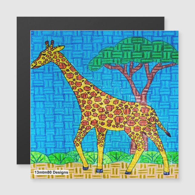 Giraffe - Card Magnets (Front/Back)
