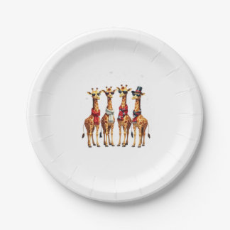 Giraffe Christmas Chic Oversized T-Shirt Paper Plate