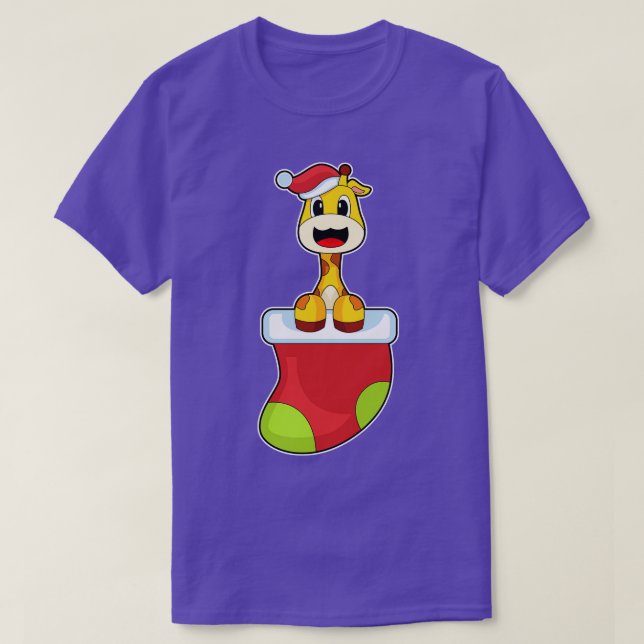 Giraffe Christmas Christmas socks T-Shirt (Design Front)