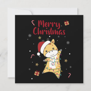 Giraffe Christmas Giraffes Winter Animals Invitati Invitation