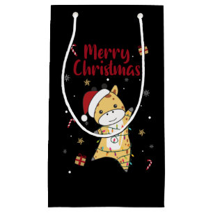 Giraffe Christmas Giraffes Winter Animals Small Gift Bag