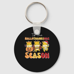 Giraffe Christmas Halloween Tis The Hallothanksmas Key Ring