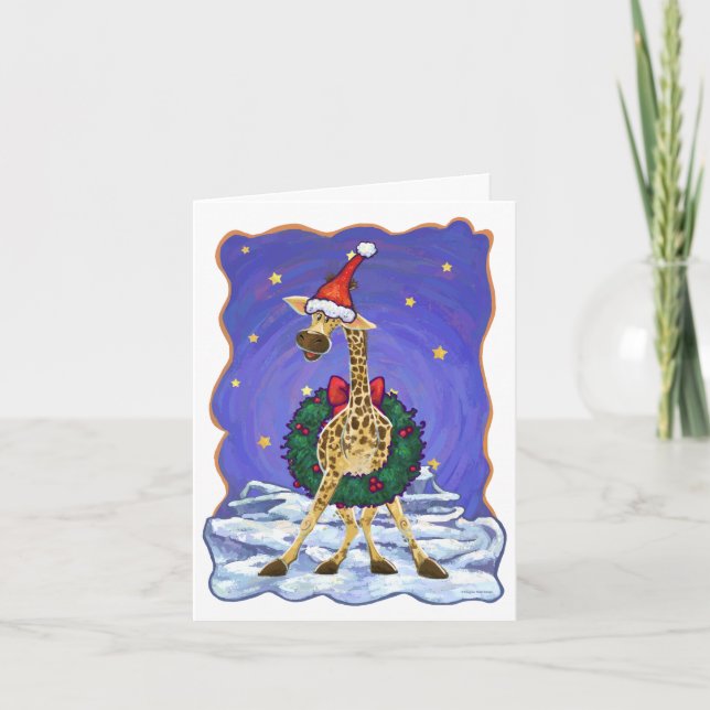 Giraffe Christmas Holiday Card (Front)