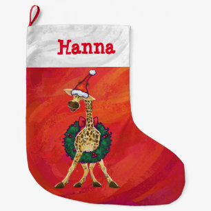 Giraffe Christmas Large Christmas Stocking