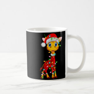 Giraffe Christmas Lights Santa Costume Cute Animal Coffee Mug