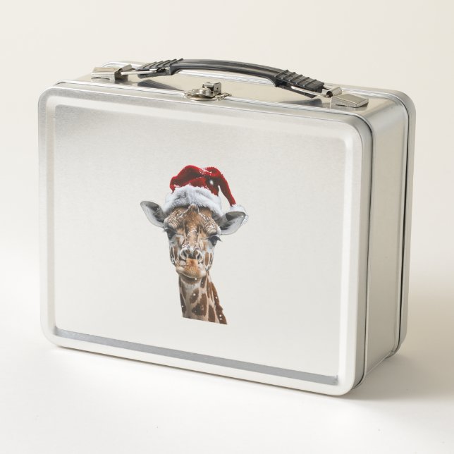 Giraffe Christmas   Metal Lunch Box (Front)