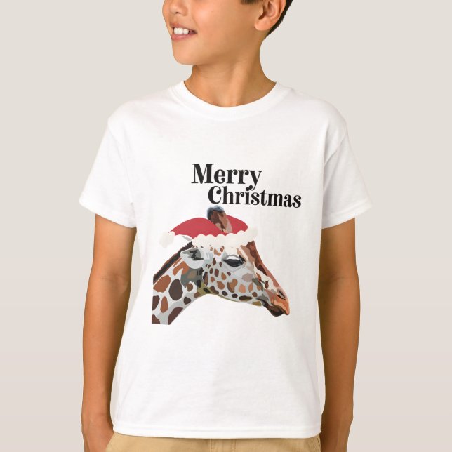 Giraffe Christmas  T-Shirt (Front)