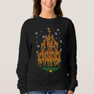 Giraffe Christmas Tree Animal Xmas Women Men Sweatshirt