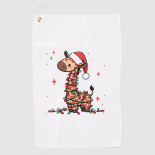 Giraffe Christmas Tree Giraffe Xmas Tree Women & B Golf Towel