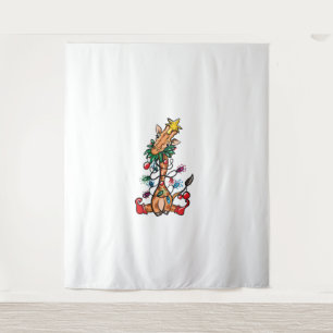 Giraffe Christmas Tree Giraffe Xmas Tree Women & B Tapestry