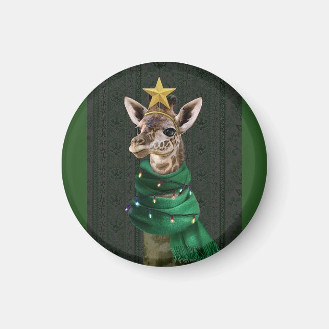 Giraffe Christmas Tree Magnet (Front)