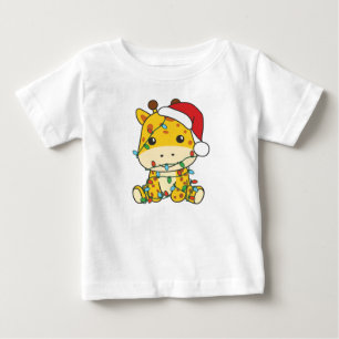 Giraffe Christmas Winter Animals Holiday Giraffes Baby T-Shirt