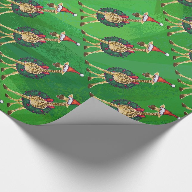 Giraffe Christmas Wrapping Paper (Corner)