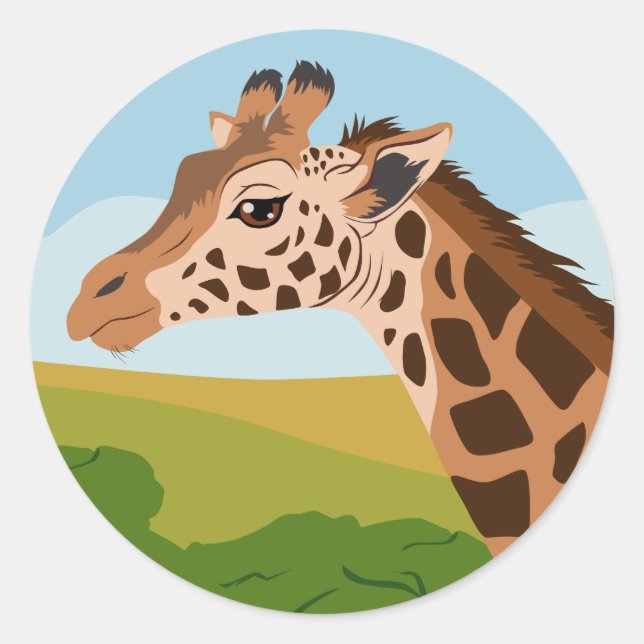 Giraffe Classic Round Sticker (Front)