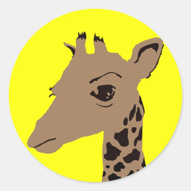 giraffe classic round sticker (Front)