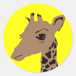giraffe classic round sticker