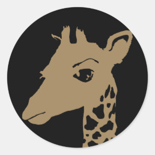 giraffe classic round sticker