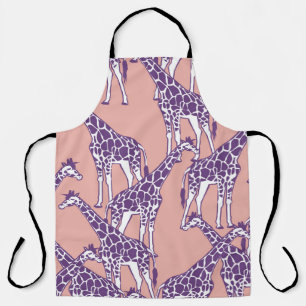 Giraffe Colourful Spots Vintage Safari Illustratio Apron