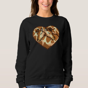Giraffe Couple Heart Shape Love Animals Sweatshirt