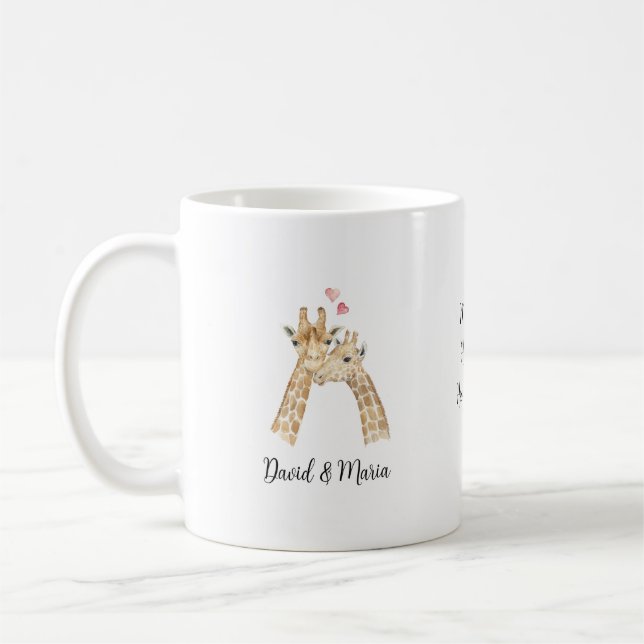 Giraffe Couple in Love Coffee Mug (Left)