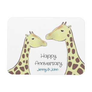 Giraffe Couple Wedding Anniversary Magnet