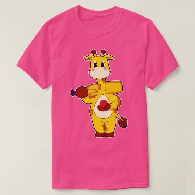 Giraffe Cricket Cricket bat T-Shirt (Design Front)
