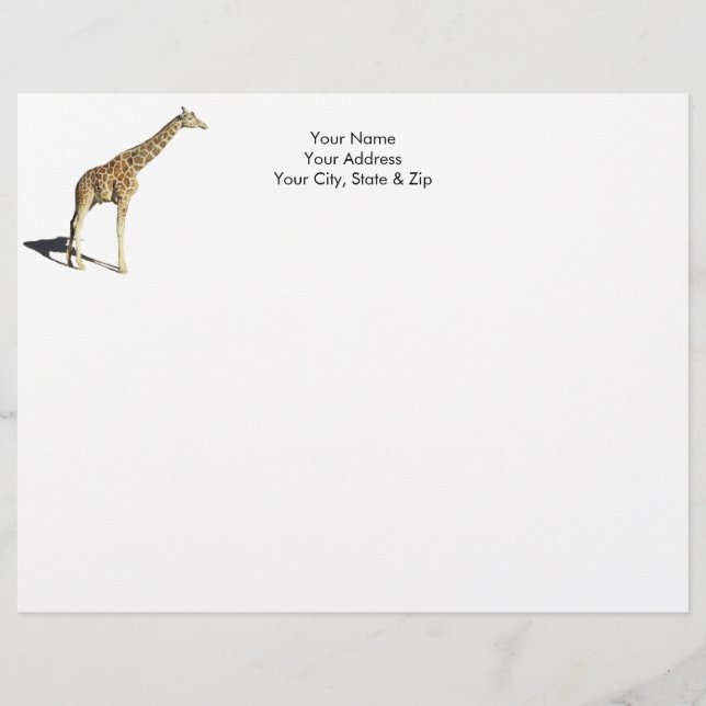Giraffe Custom Letterhead (Front)