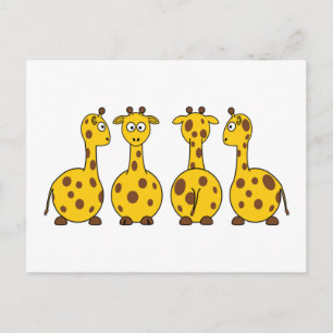 Giraffe Cute Cartoon Postcard