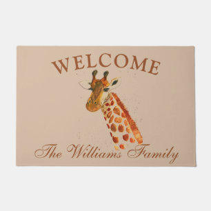 Giraffe Cute Jungle Zoo Animal African Safari Doormat