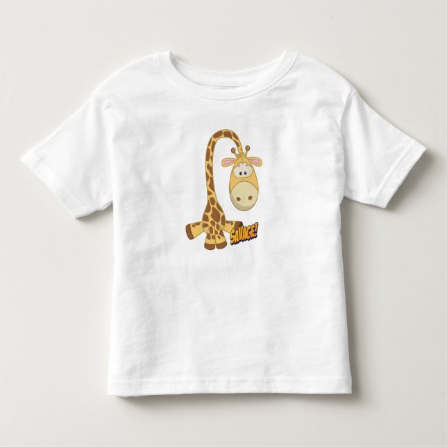 Giraffe Cute Kawaii Cartoon Toddler T-Shirt (Front)
