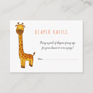 Giraffe Cute Minimalist Baby Shower Diaper Raffle Enclosure Card