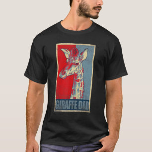 Giraffe Dad Vintage Papa Giraffe Cute Father's Da T-Shirt