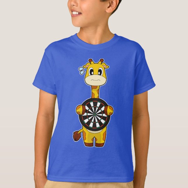 Giraffe Darts Dartboard T-Shirt (Front)