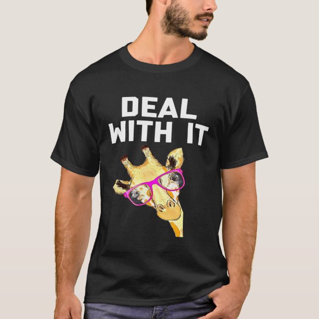 Giraffe Deal With It Kids Adults Womens Mens T-Shirt (Front)
