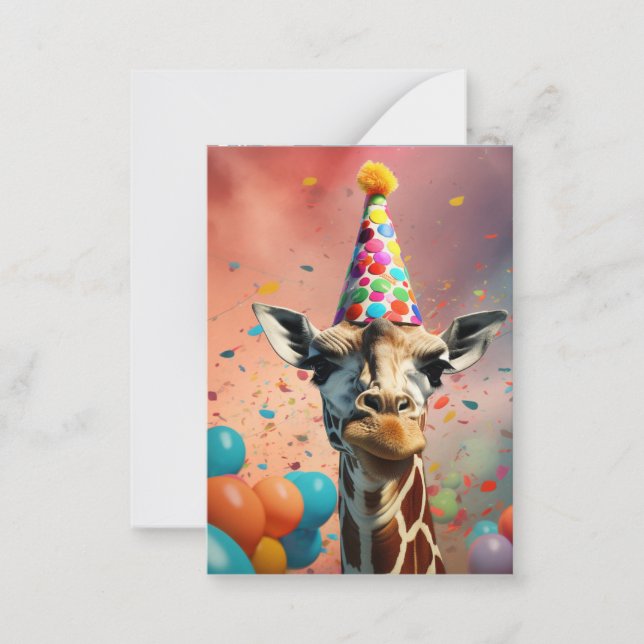 Giraffe design, colourful card (Front)